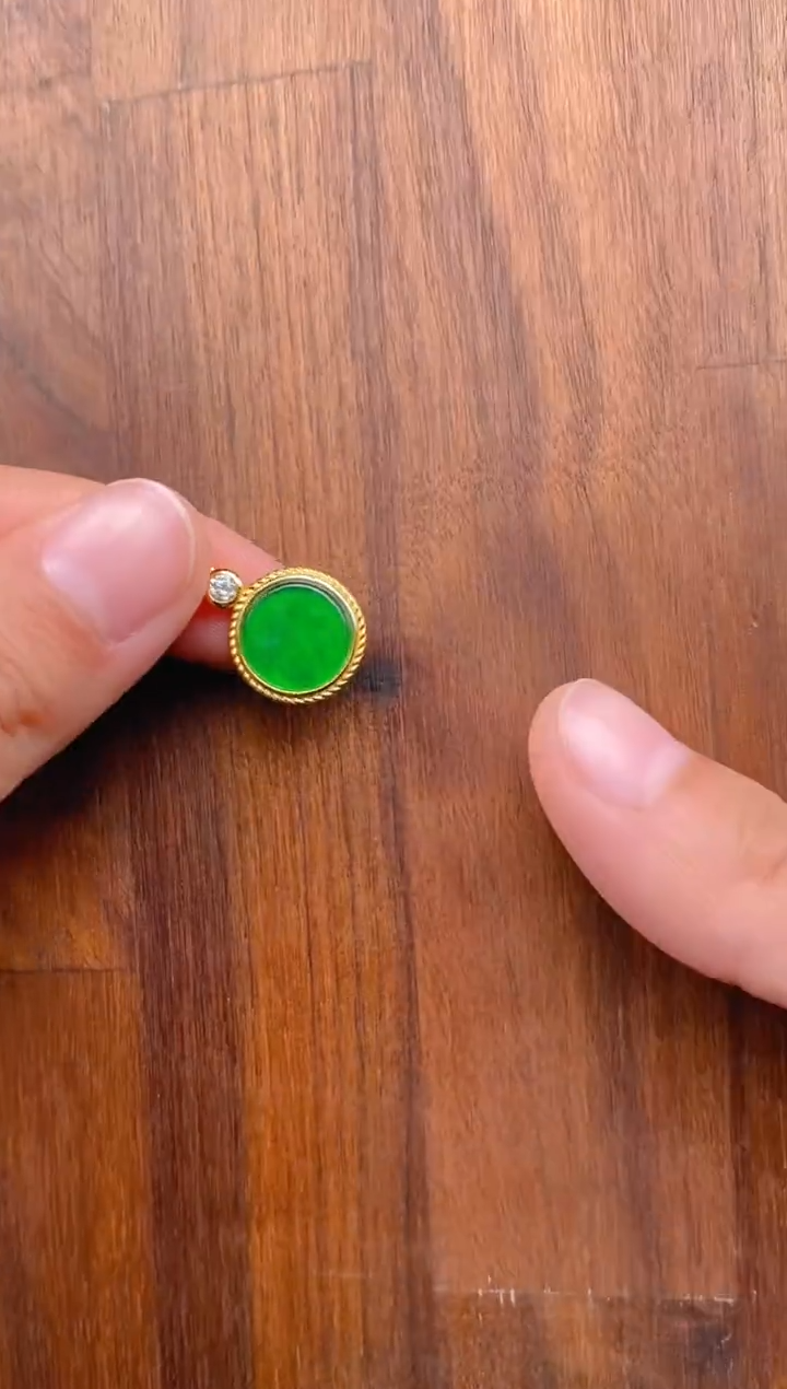 【闪购商品】翡翠吊坠(不含链)银S925镶嵌平安喜乐无事牌