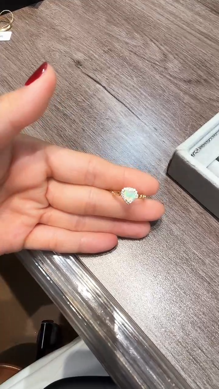 【闪购商品】欧泊戒指银S925镶嵌05天然宝石