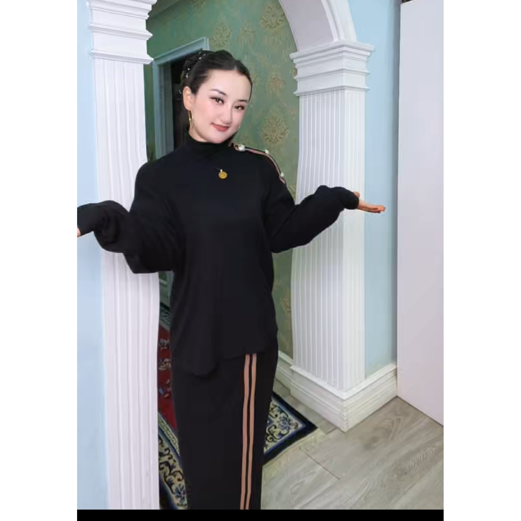 2025新款时尚两件套秋冬高领半身裙时尚套装