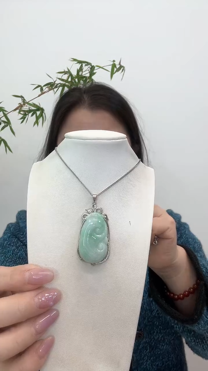 【闪购商品】翡翠吊坠(赠链)银S925镶嵌如意