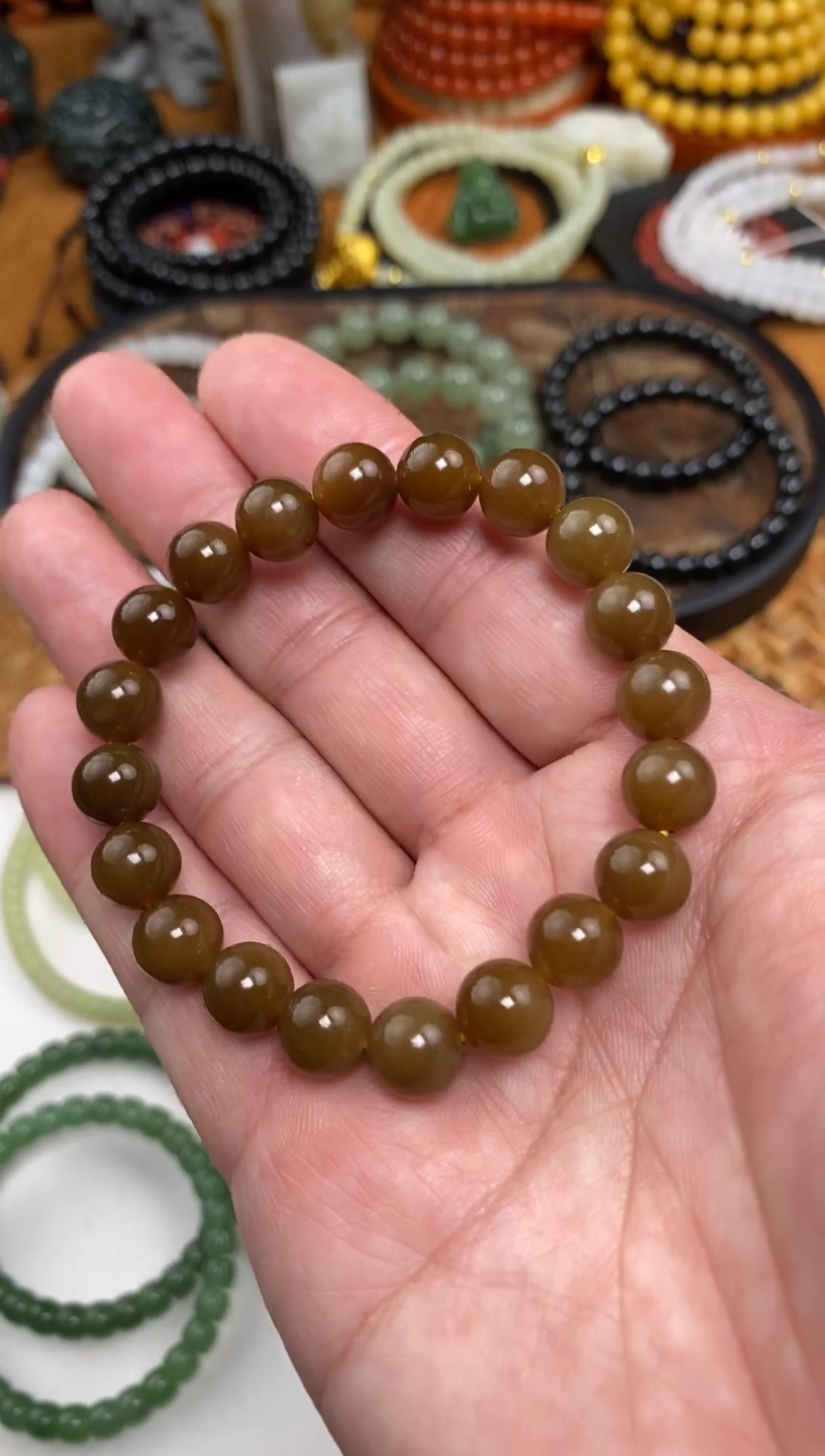 颈饰未镶嵌和田玉手串