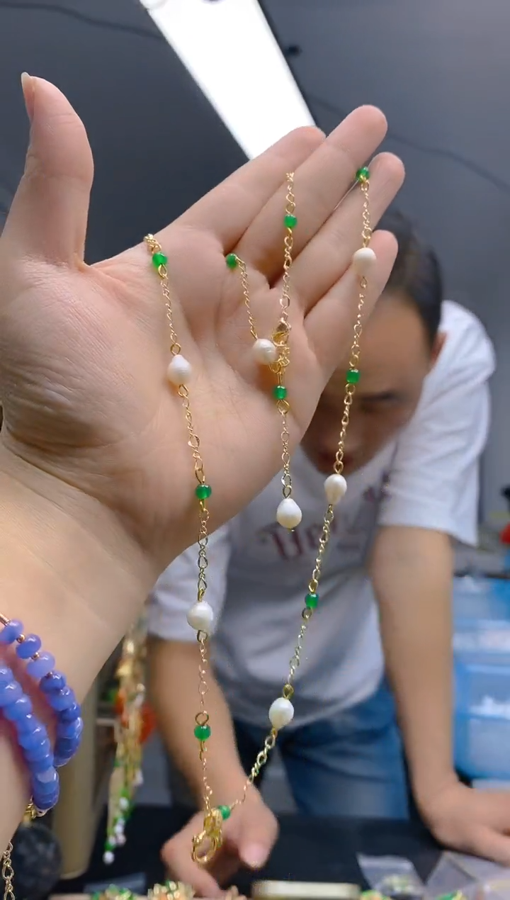 【闪购商品】淡水珍珠耳饰合金0408珍珠锁骨链