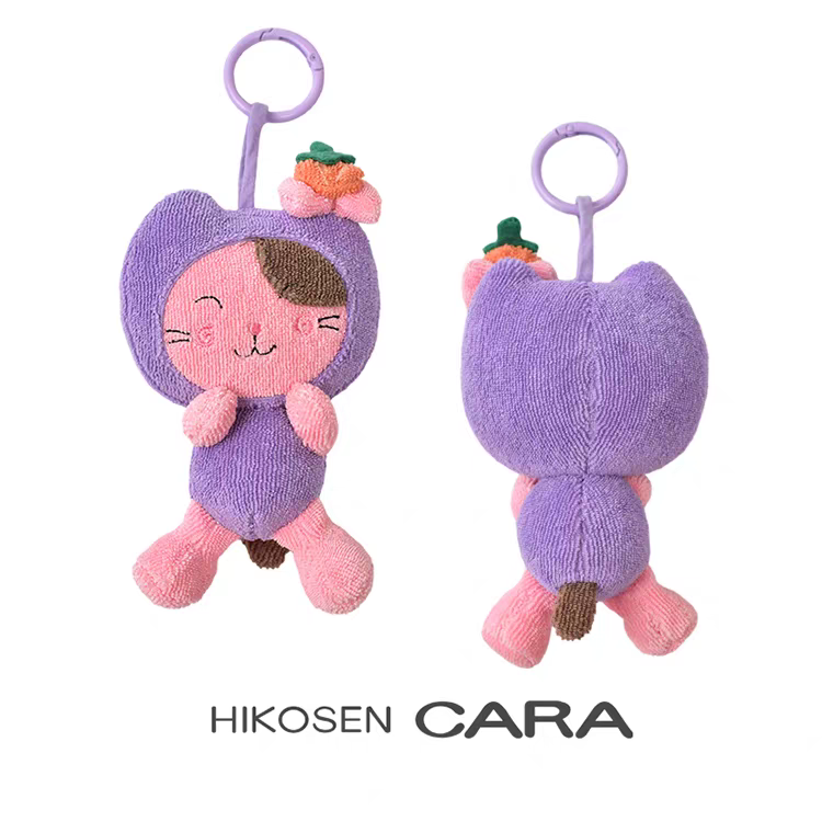 HIKOSEN CARA卡拉猫原创设计可爱小猫咪毛绒公仔挂件丑萌玩偶挂饰
