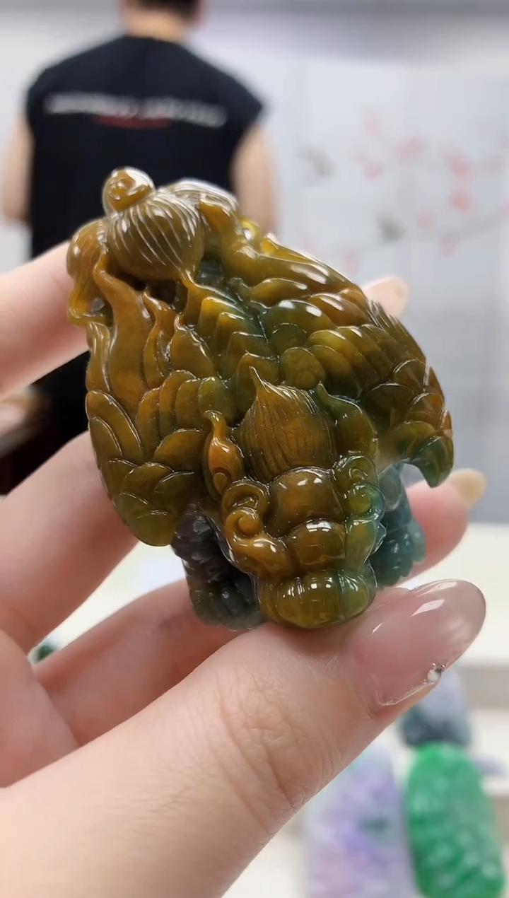 定制翡翠未镶嵌4688jw-毛货挂件65