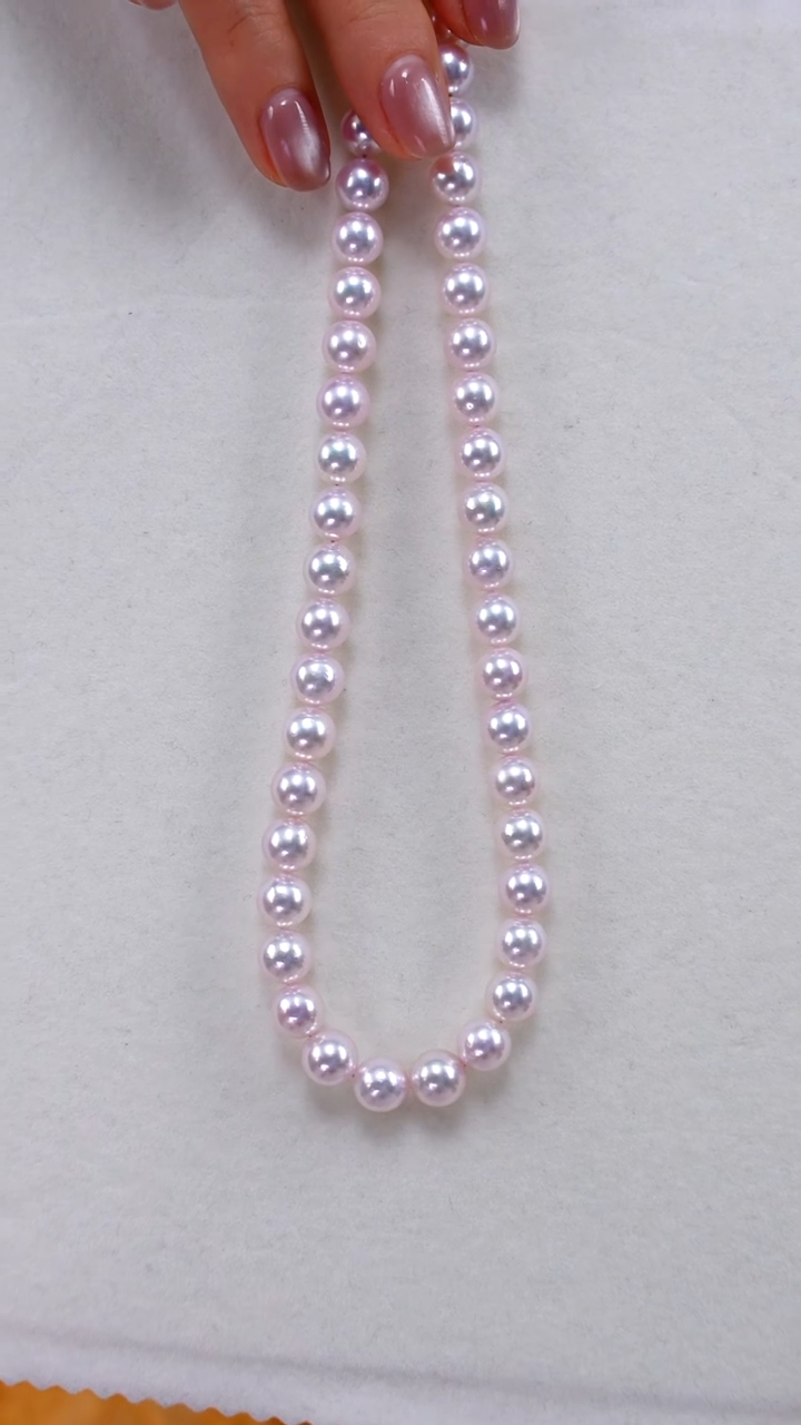 项链银S925镶嵌海水珍珠Akoya8-9mm