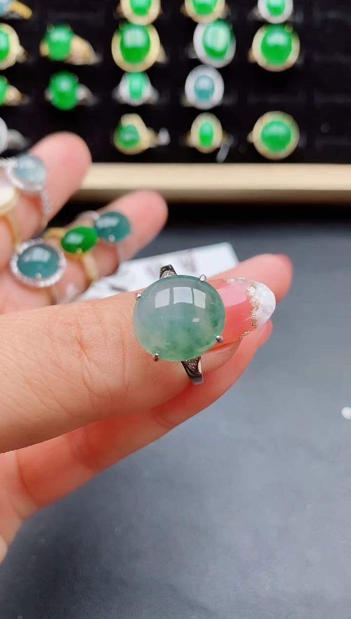 【闪购商品】翡翠戒指银S925镶嵌508050