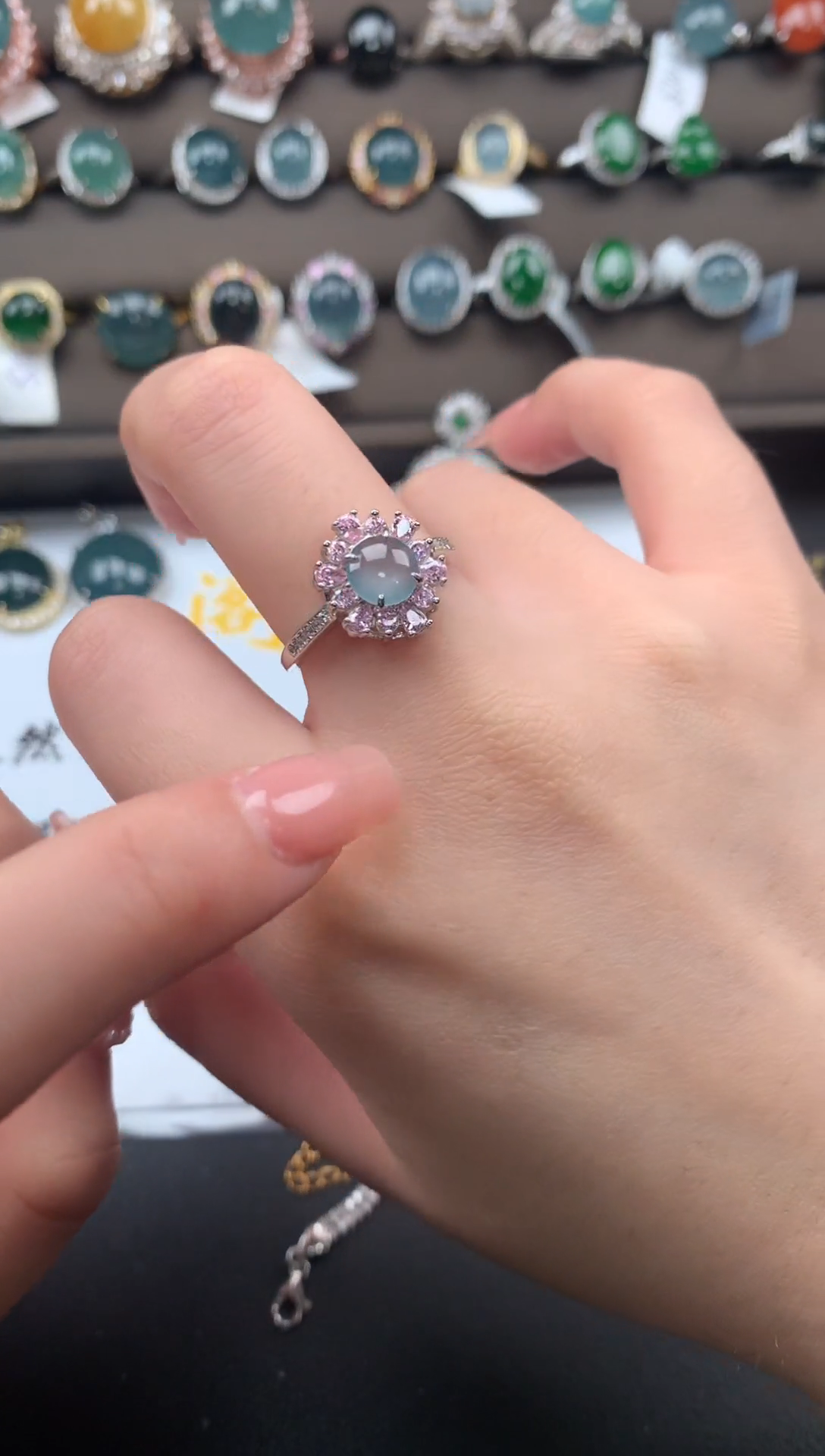 【闪购商品】翡翠戒指银S925镶嵌42114