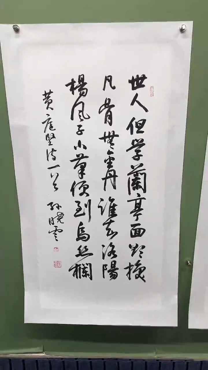 竖款精品三尺书法，世人