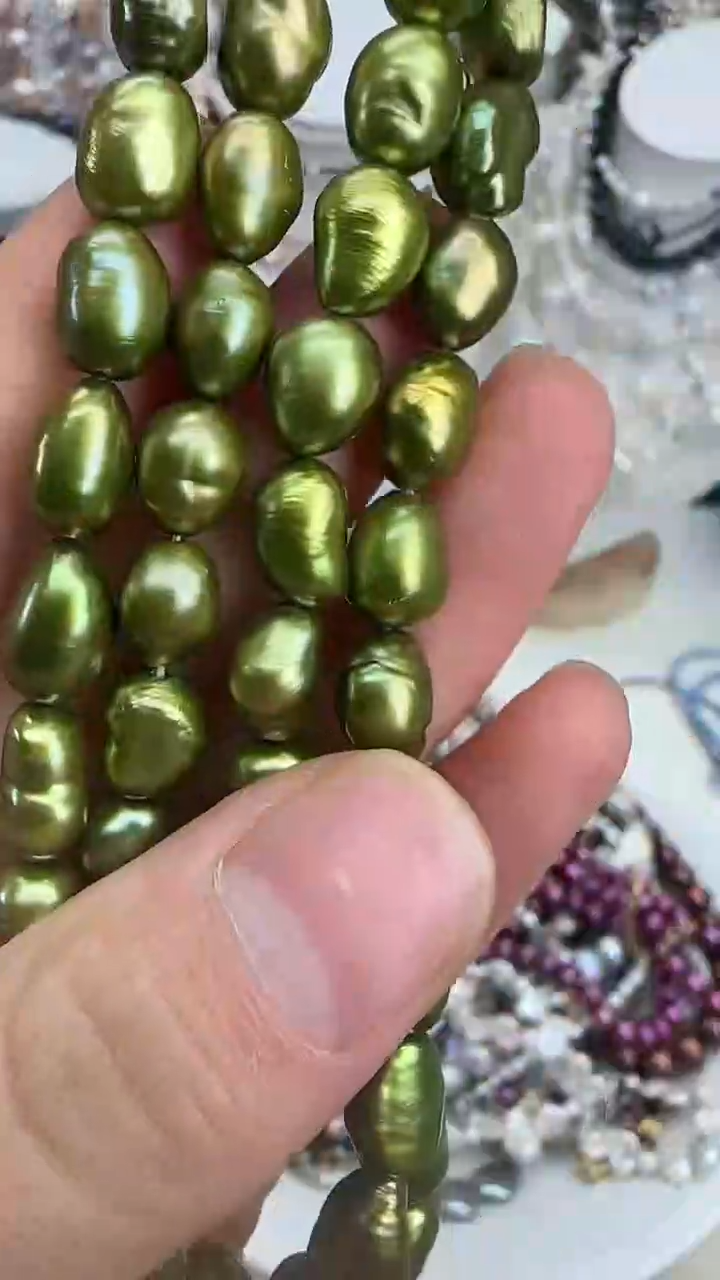 颈饰银S925镀金镶嵌淡水珍珠1