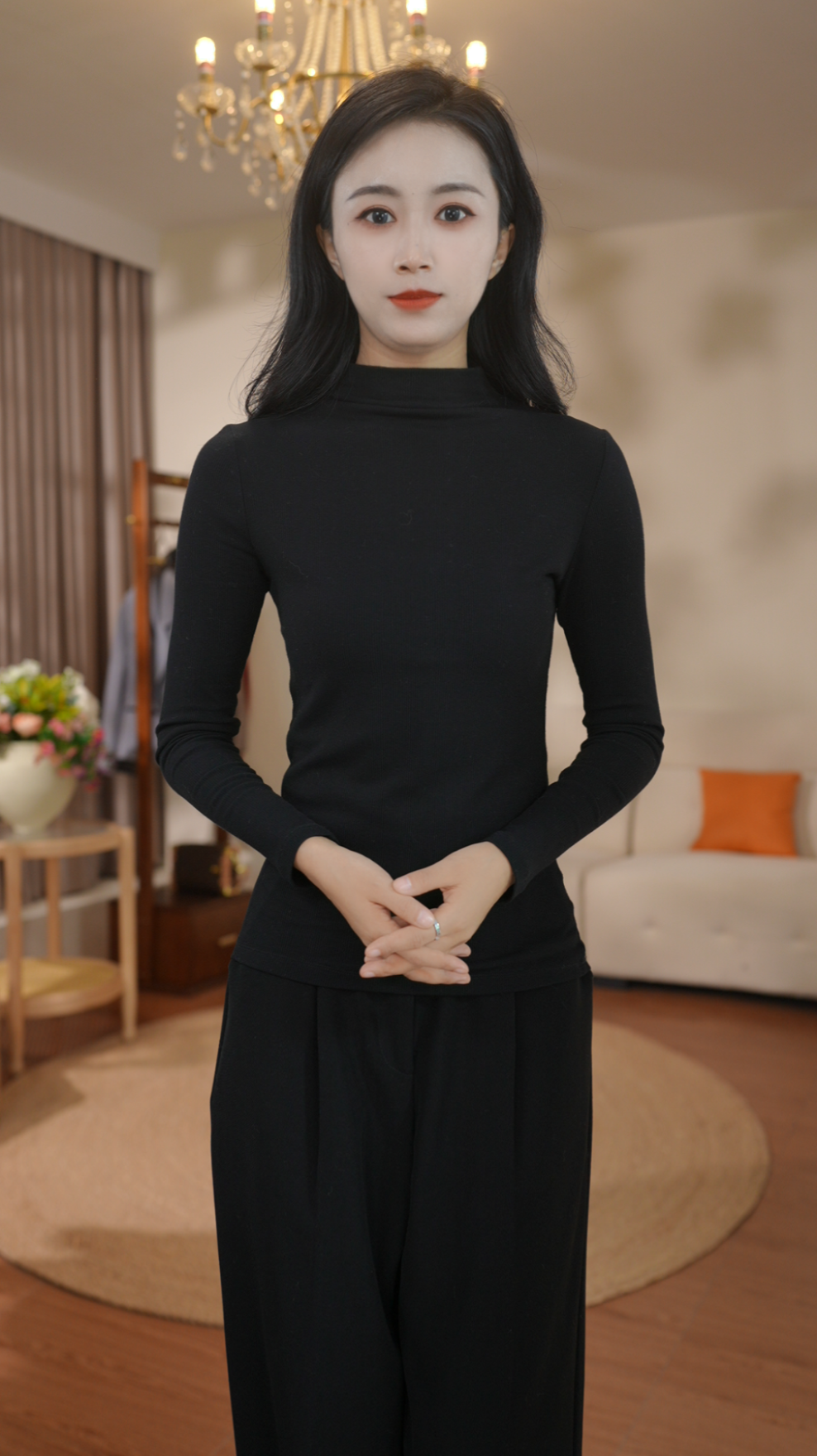 秋冬新款女装秋冬高领打底衫纯色紧身上衣长袖百搭瘦身T809