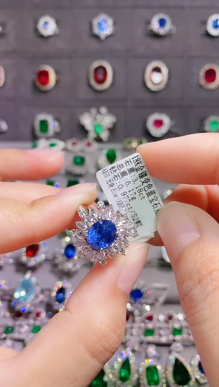 【闪购商品】蓝宝石18K金戒指18K金镶嵌1