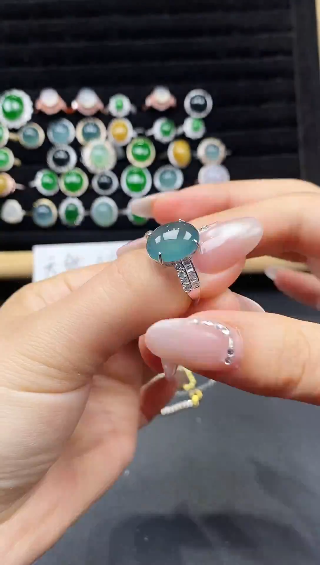 银S925镶嵌戒指翡翠111