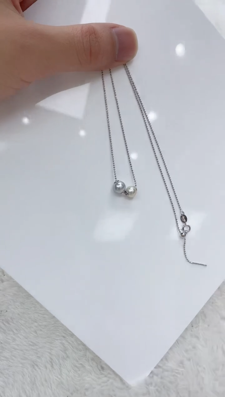 【闪购商品】海水珍珠颈饰银S925镶嵌海水珍珠项链