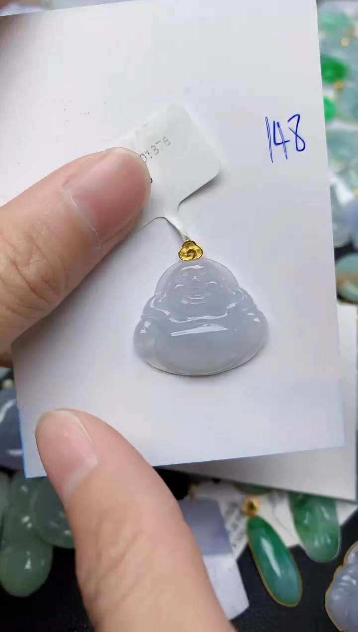 【闪购商品】翡翠颈饰18K金镶嵌148天然翡翠A货  