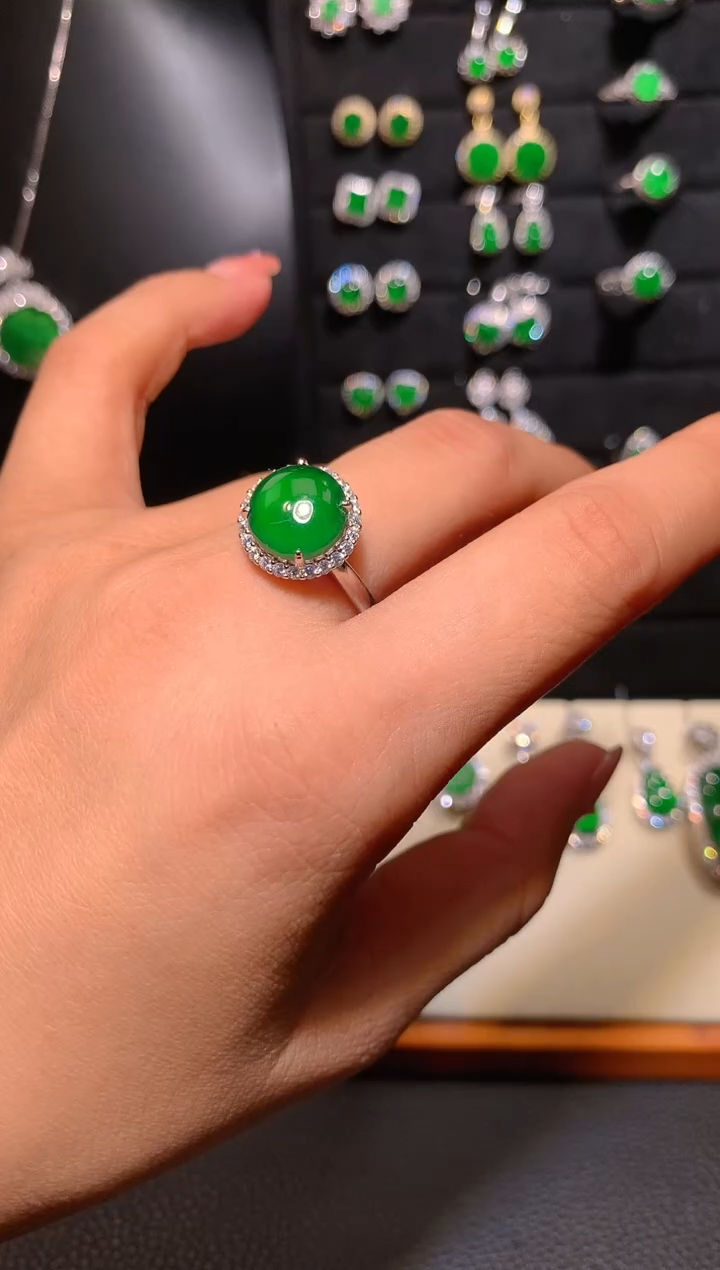 【闪购商品】翡翠戒指银S925镶嵌戒指