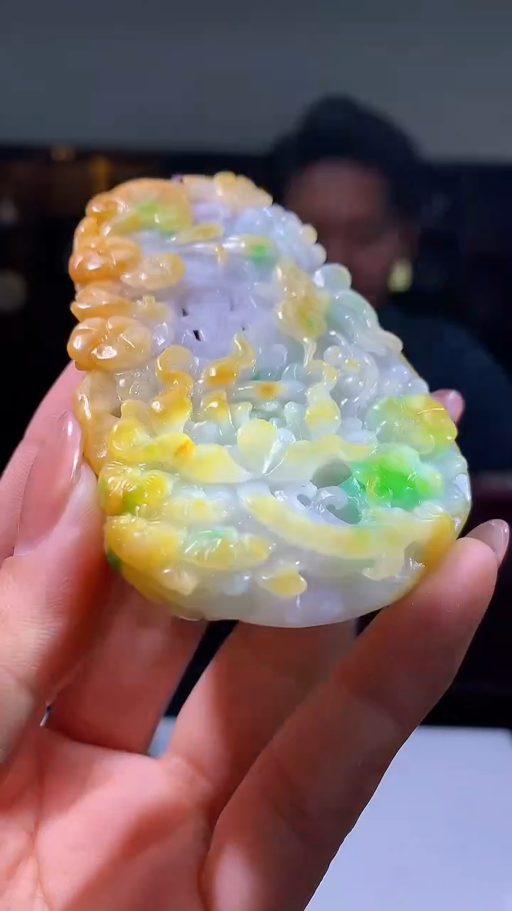 【闪购商品】定制翡翠未镶嵌1051hm-毛货挂件