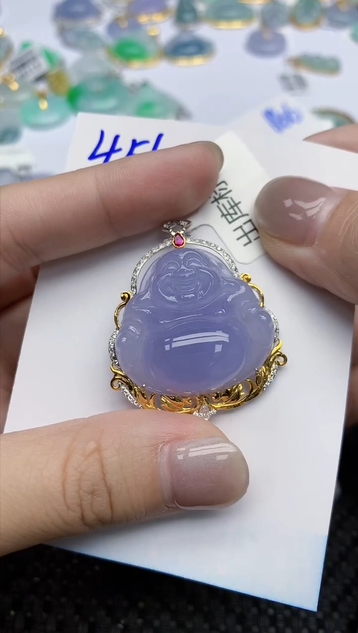 【闪购商品】翡翠颈饰18K金镶嵌天然翡翠A货