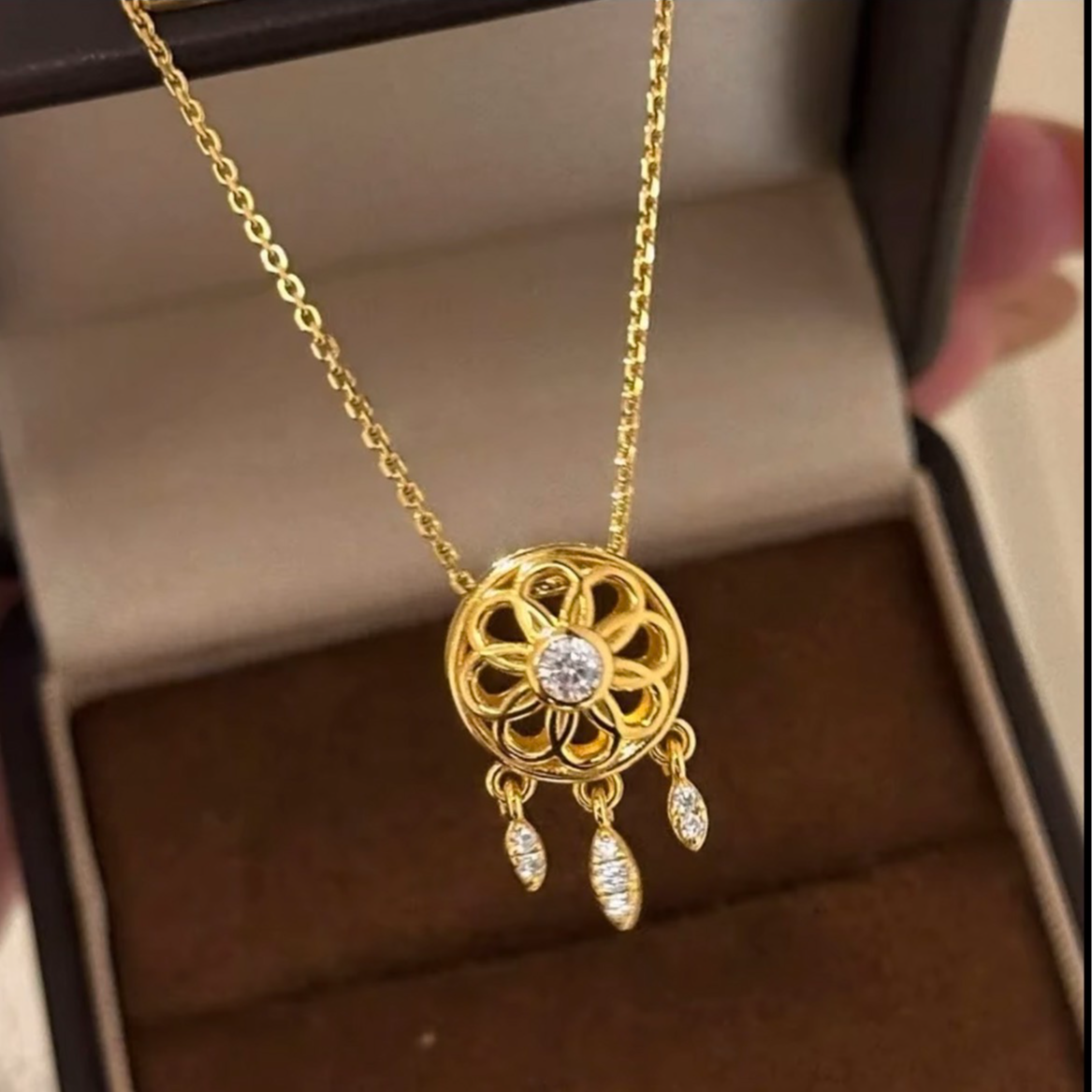 项链 黄色 点钻捕梦网项链ins （2号店）A51