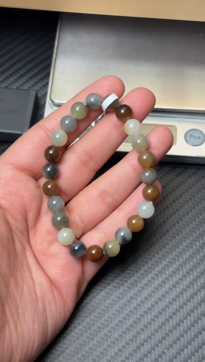 未镶嵌手串和田玉若羌微色差卡8