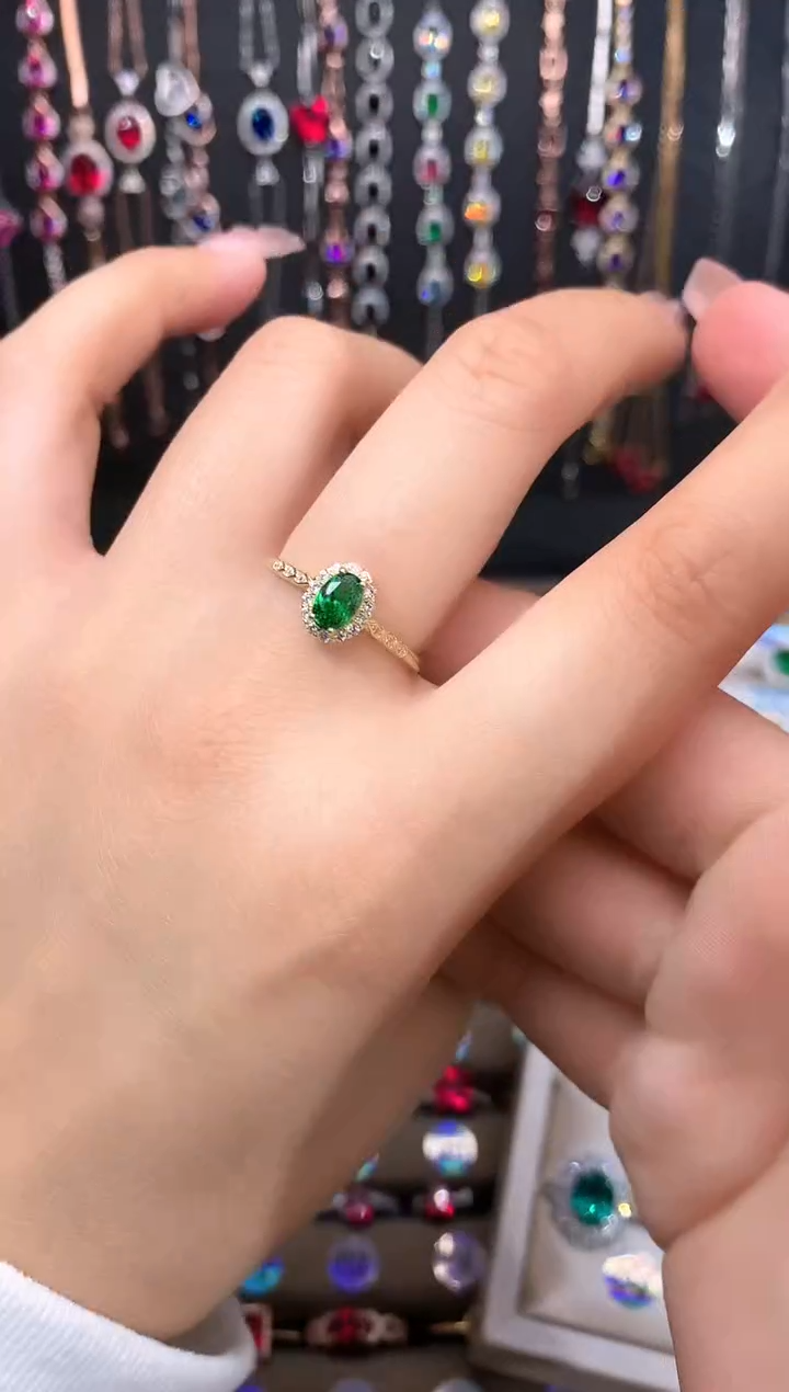 戒指透辉石银S925镶嵌4.6