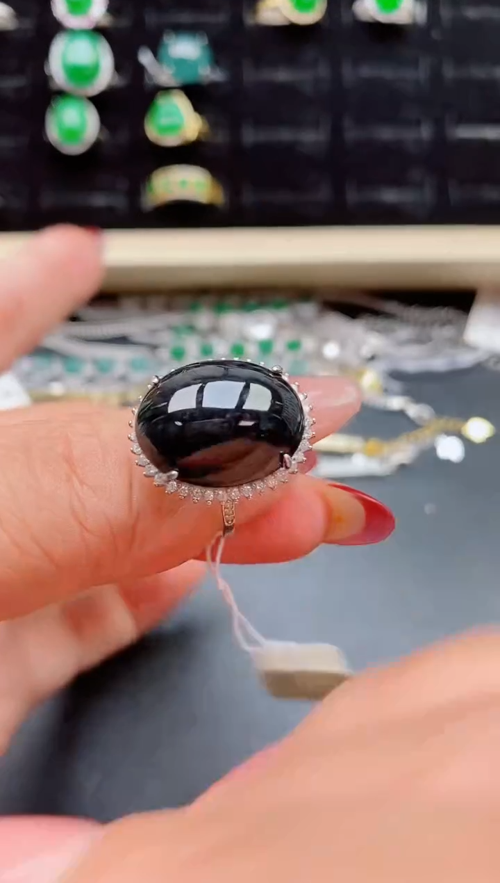 【闪购商品】翡翠戒指银S925镶嵌13213