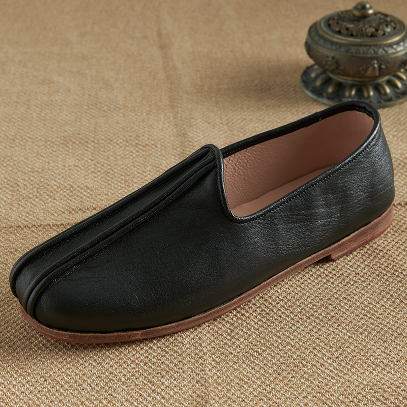 单鞋软底男鞋老北京皮面洒鞋中国风复古男款民族风休闲男鞋