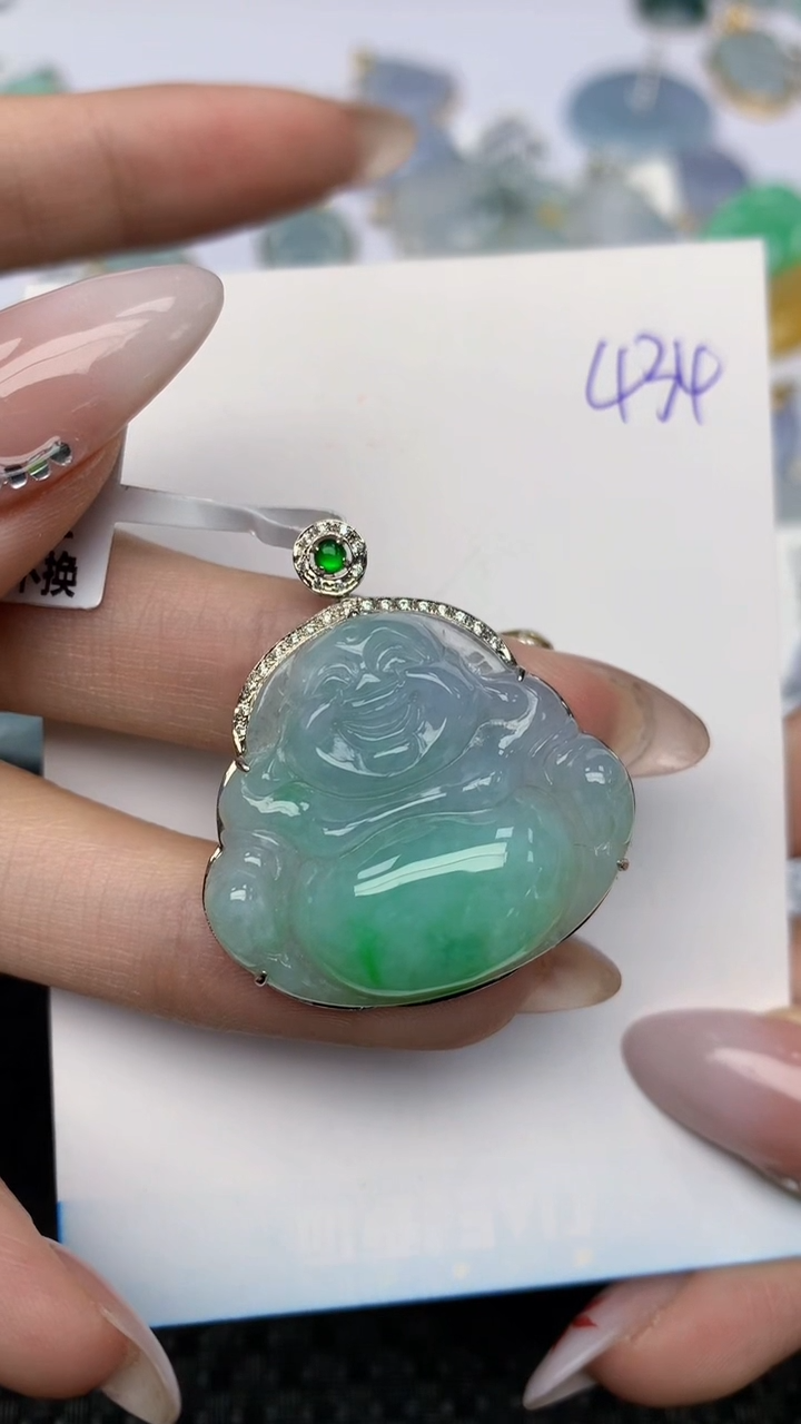 【闪购商品】翡翠颈饰18K金镶嵌天然翡翠A货