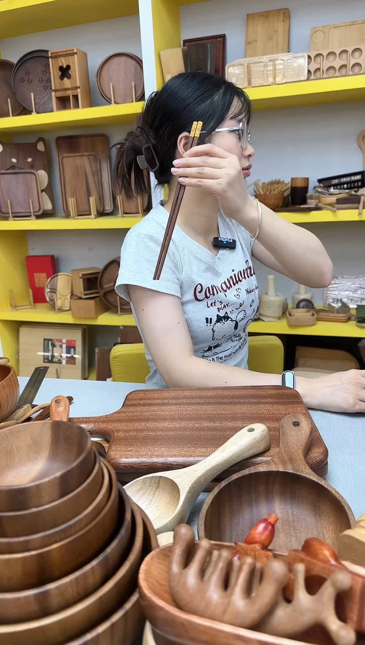 红檀木方福筷子*2
