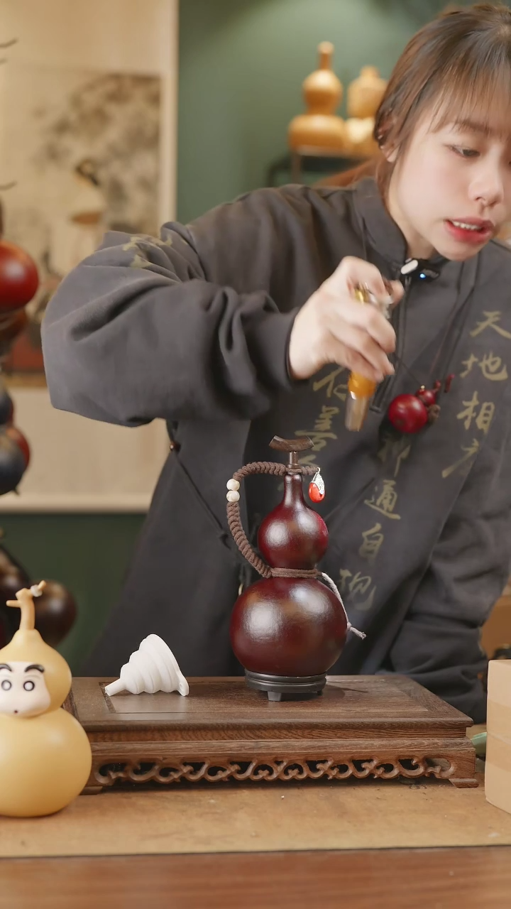 【闪购商品】51号精品天然大漆工艺防渗内胆酒葫芦~