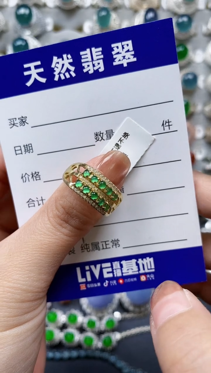 【闪购商品】翡翠戒指银S925镶嵌0489
