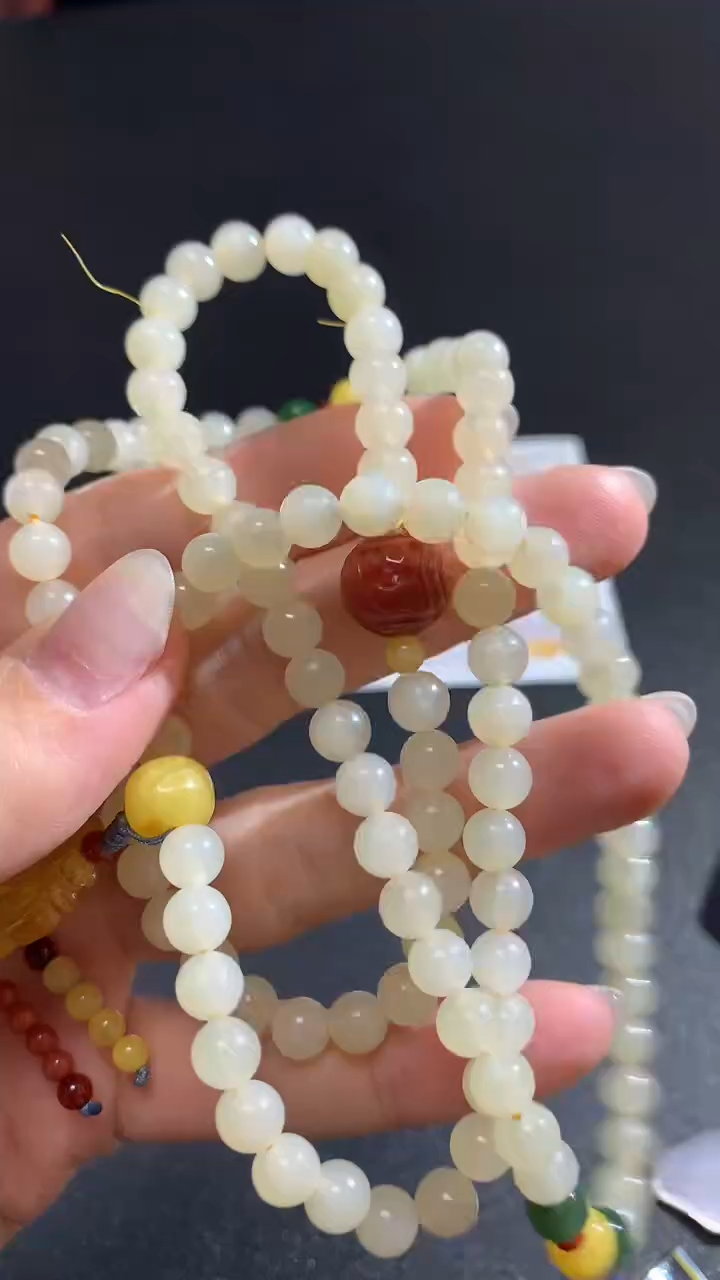 【闪购商品】和田玉珠链未镶嵌珠链回流不退不换|3500+0