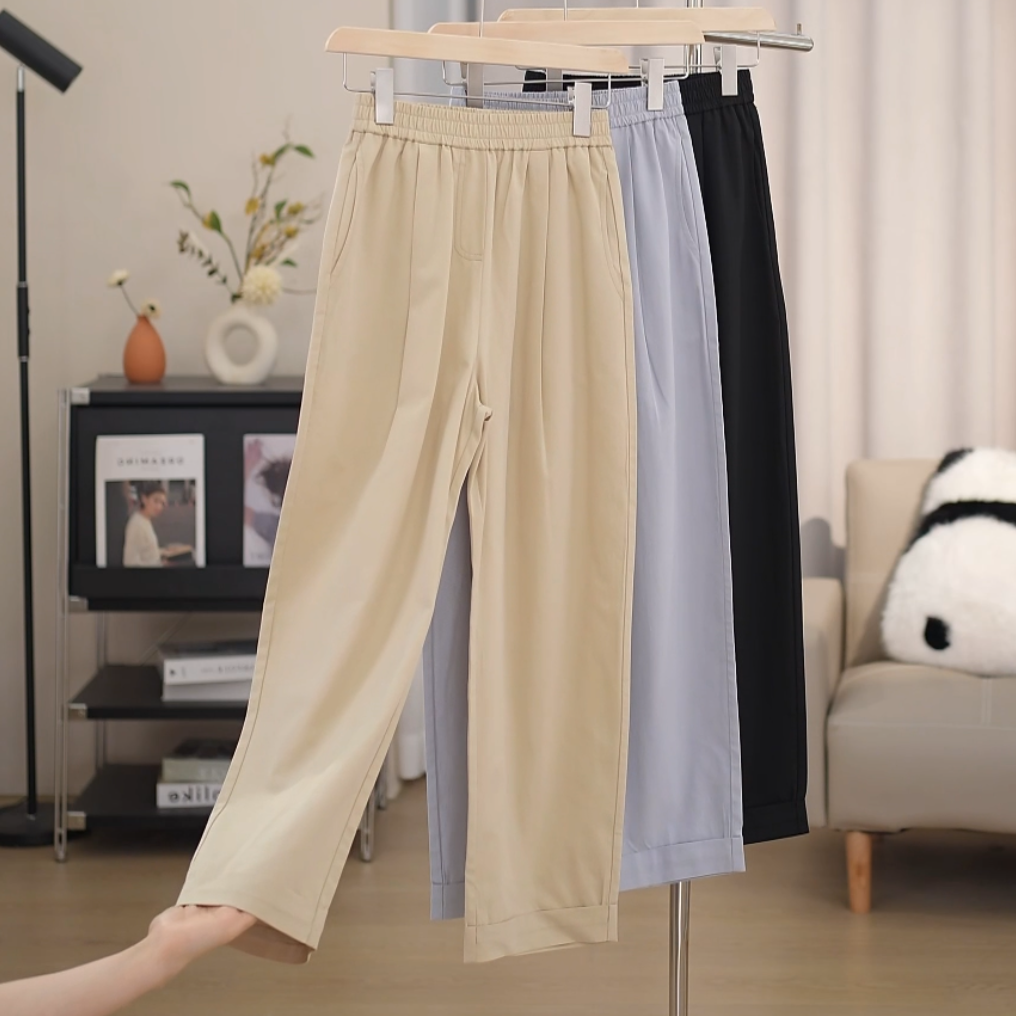 薄款小个子直筒裤高腰休闲裤夏季宽松百搭垂感裤子