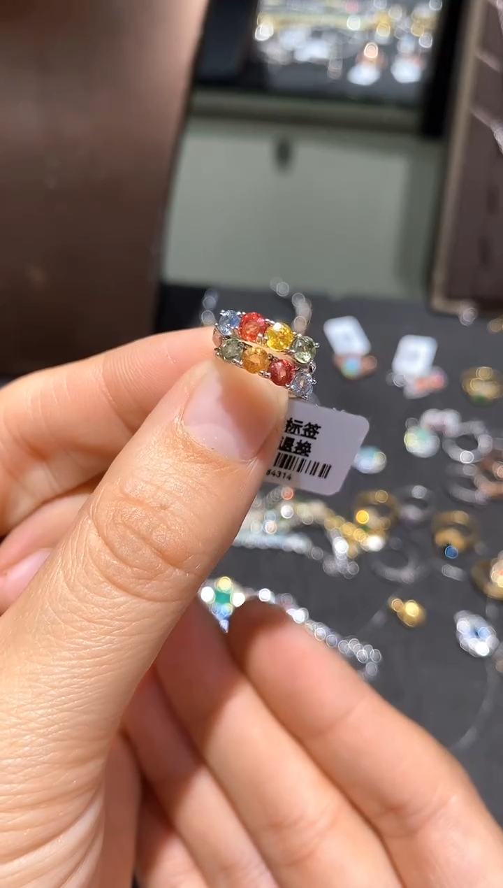 耳饰蓝宝石银S925镶嵌耳钉