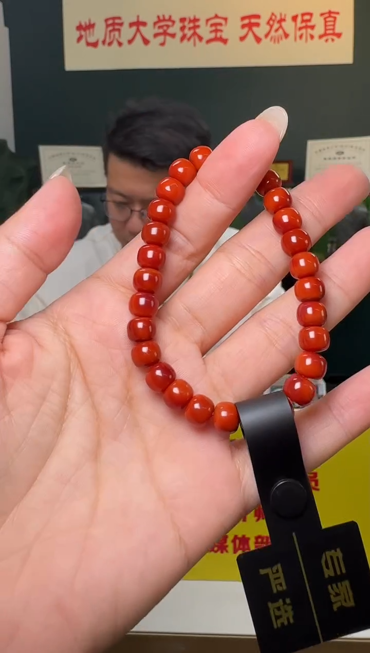 未镶嵌手串南红玛瑙典藏级南红玛瑙老型珠手串7.5-8mm