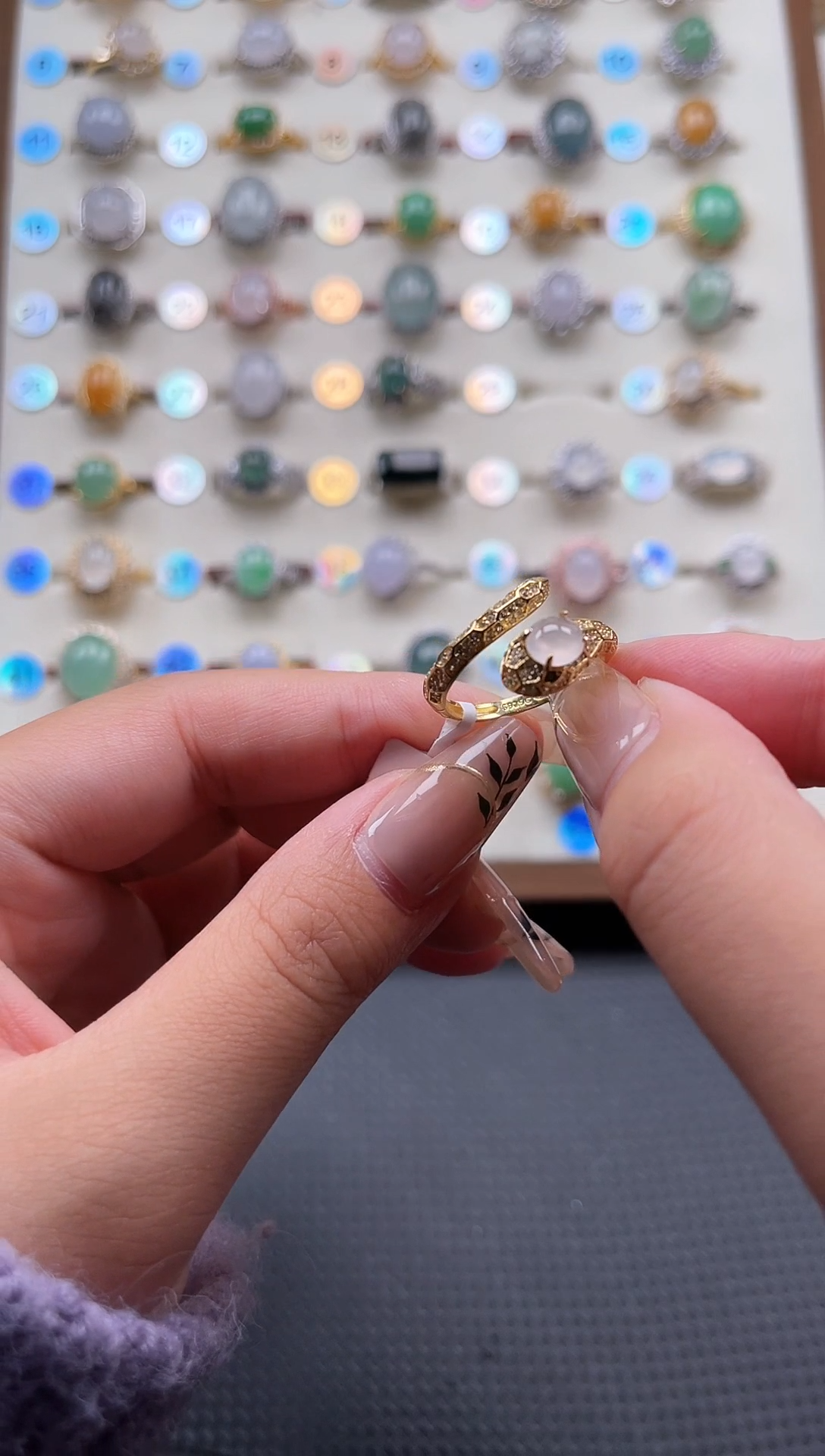 【闪购商品】翡翠戒指银S925镶嵌天然A货翡翠戒指