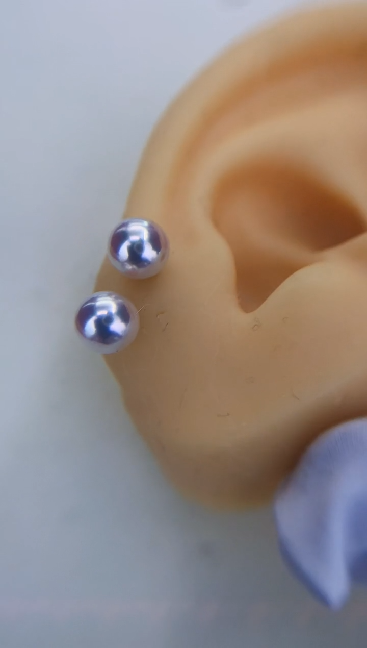 18K金镶嵌DA海水珍珠 GD003 6-7 素钉定制