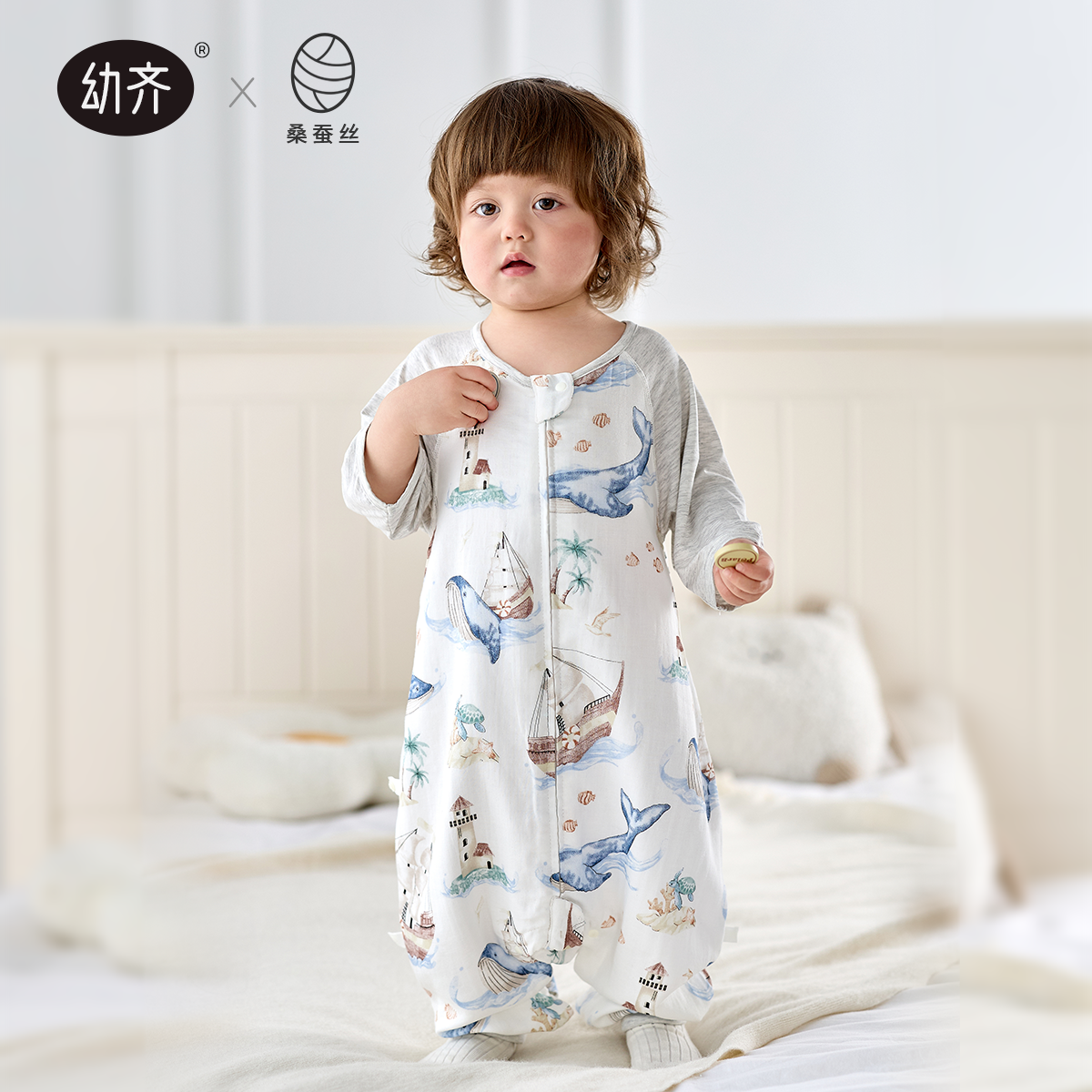 桑蚕丝婴童柔软纱布睡袋踢被子防踢被女童双层大童