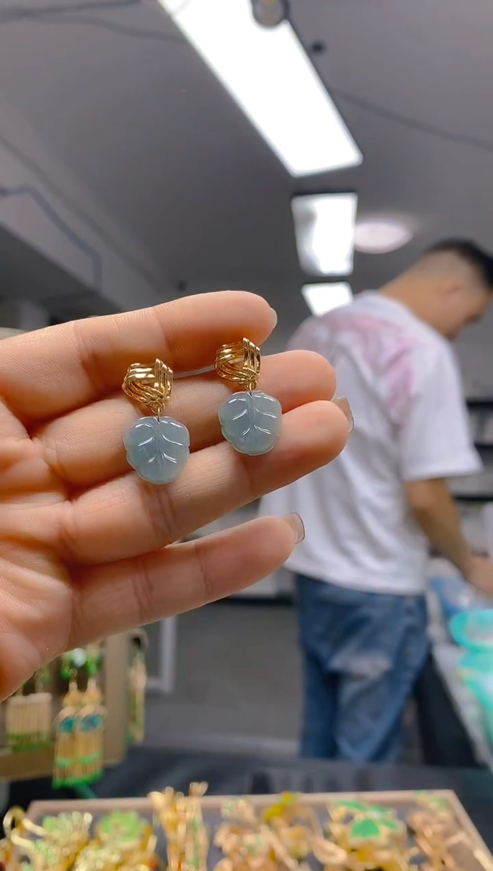 【闪购商品】翡翠耳饰合金0215翡翠耳钉