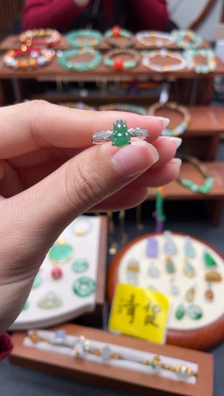 【闪购商品】翡翠戒指18K金镶嵌一个  JK619