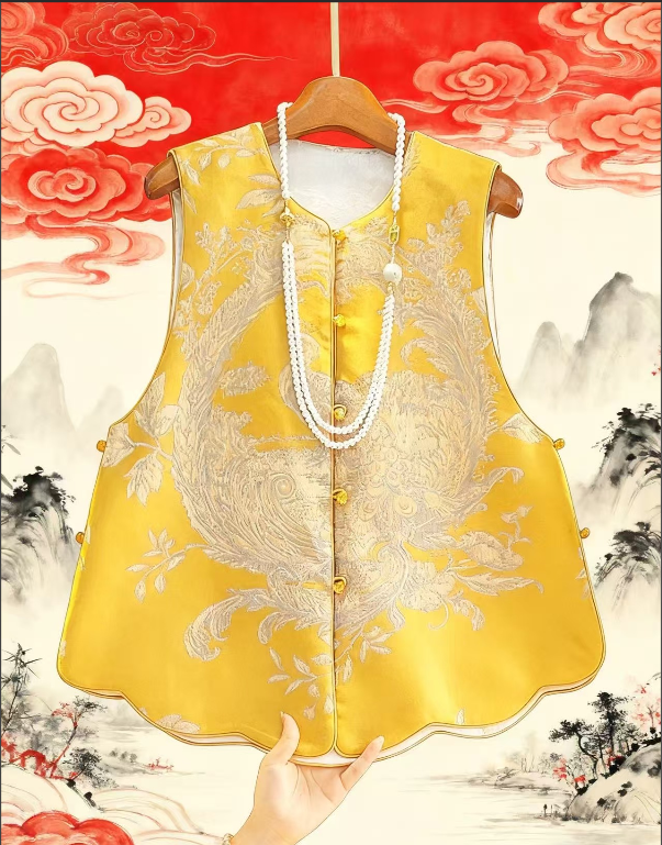 国风刺绣马夹复古显瘦马甲服装中式中国风