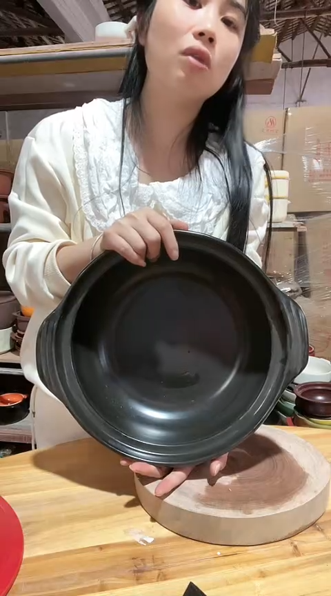 陶5498大瑕疵黑锅不带盖打磨不圆