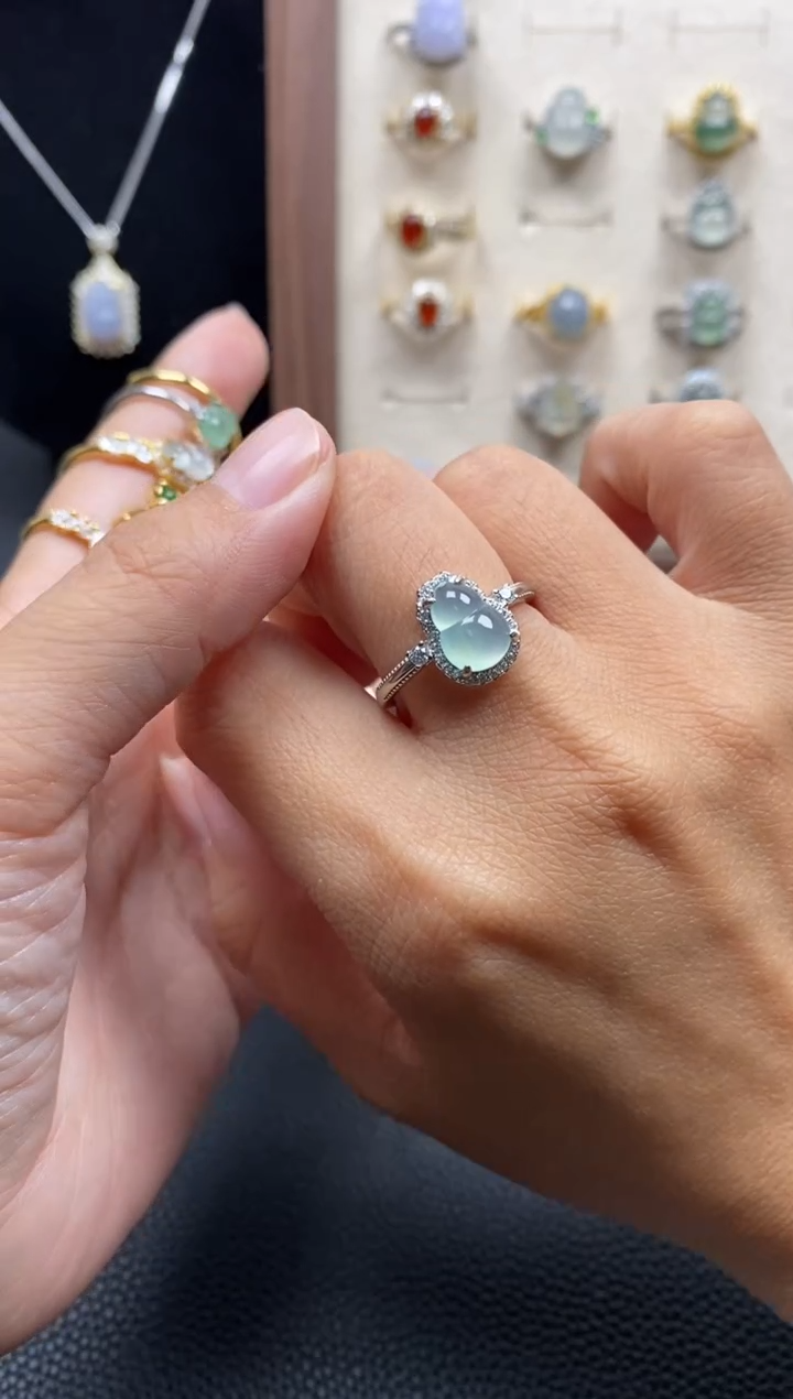 银S925镶嵌戒指翡翠?**?1111