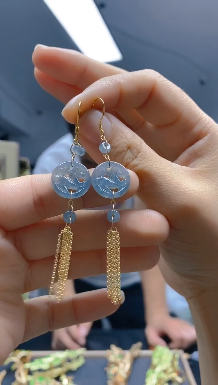 【闪购商品】翡翠耳饰合金295翡翠耳钩