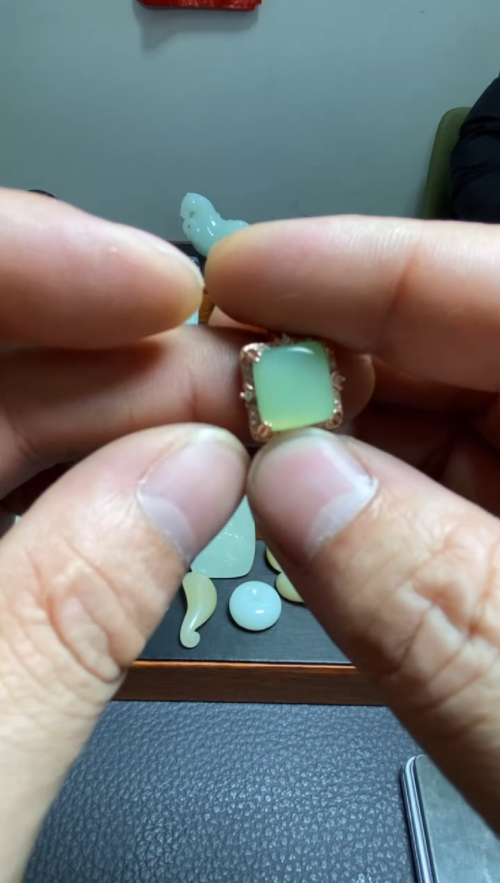 【闪购商品】和田玉戒指银S925镶嵌47