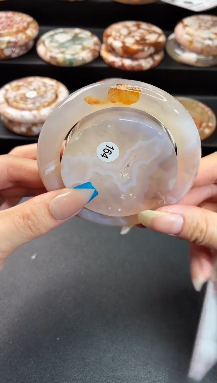 手镯玛瑙/玉髓未镶嵌石英质玉57圈56/57带(赠送镯心)