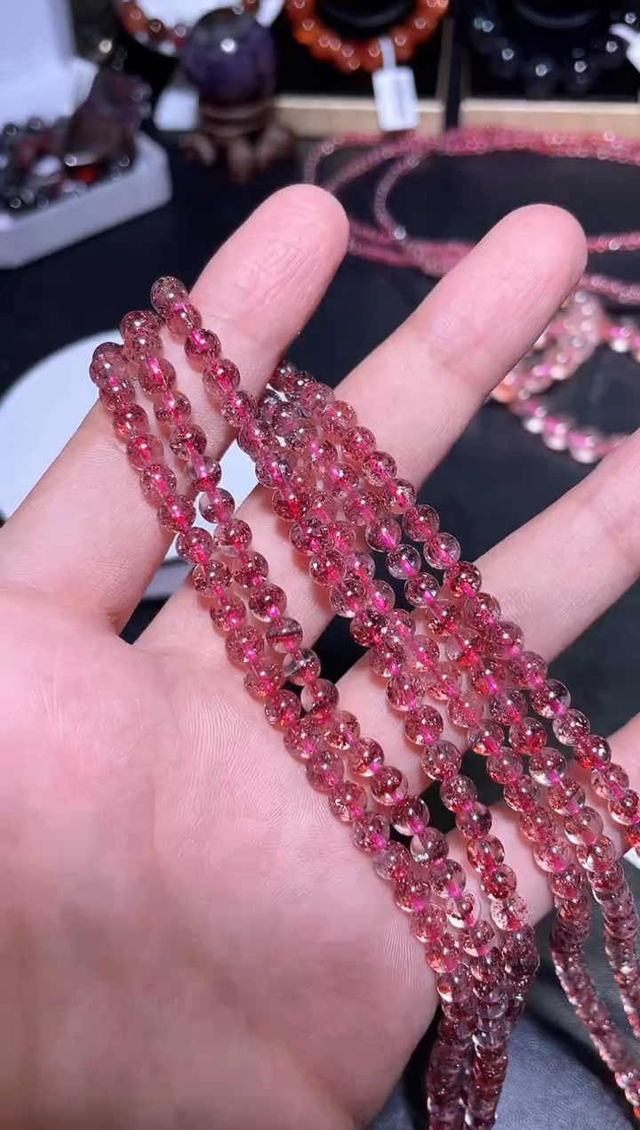 【闪购商品】水晶手链未镶嵌金草莓多圈A5（多样性发其一）