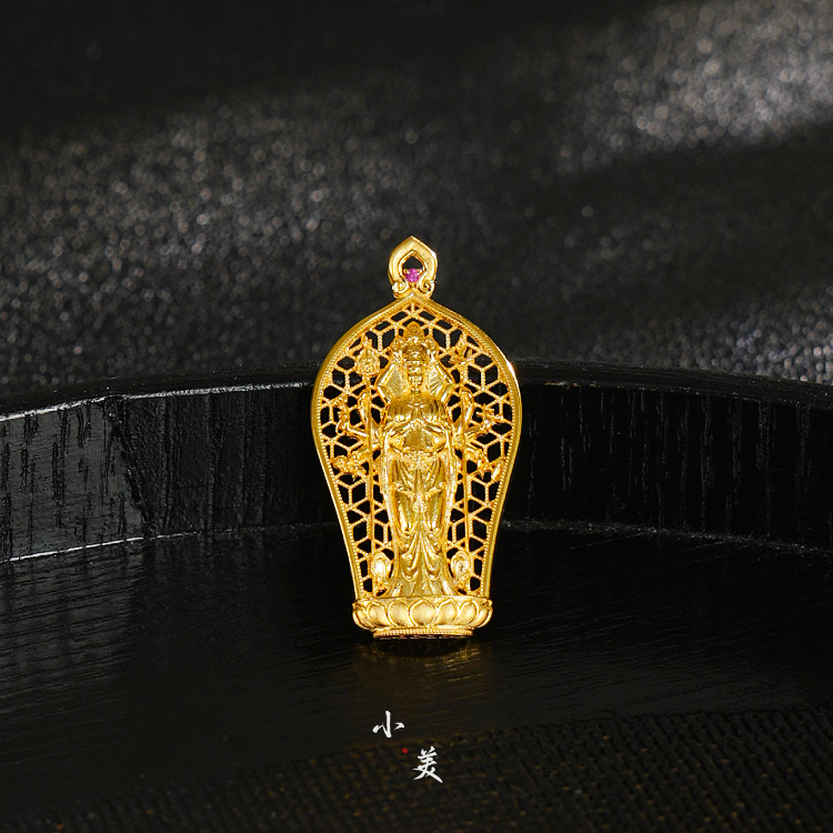 18K金摩利支天吊坠G81022