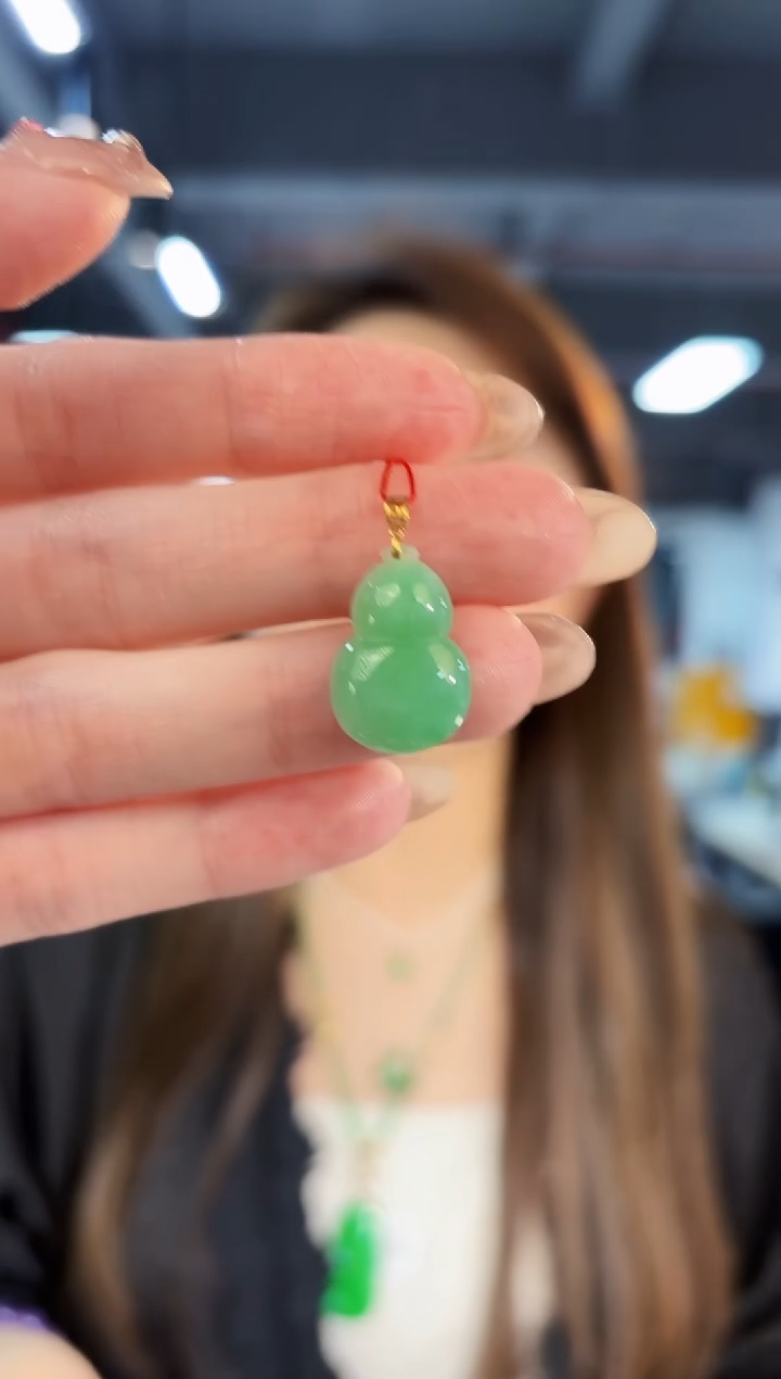 【闪购商品】翡翠颈饰18K金镶嵌 缅料A货/支持复检/一件