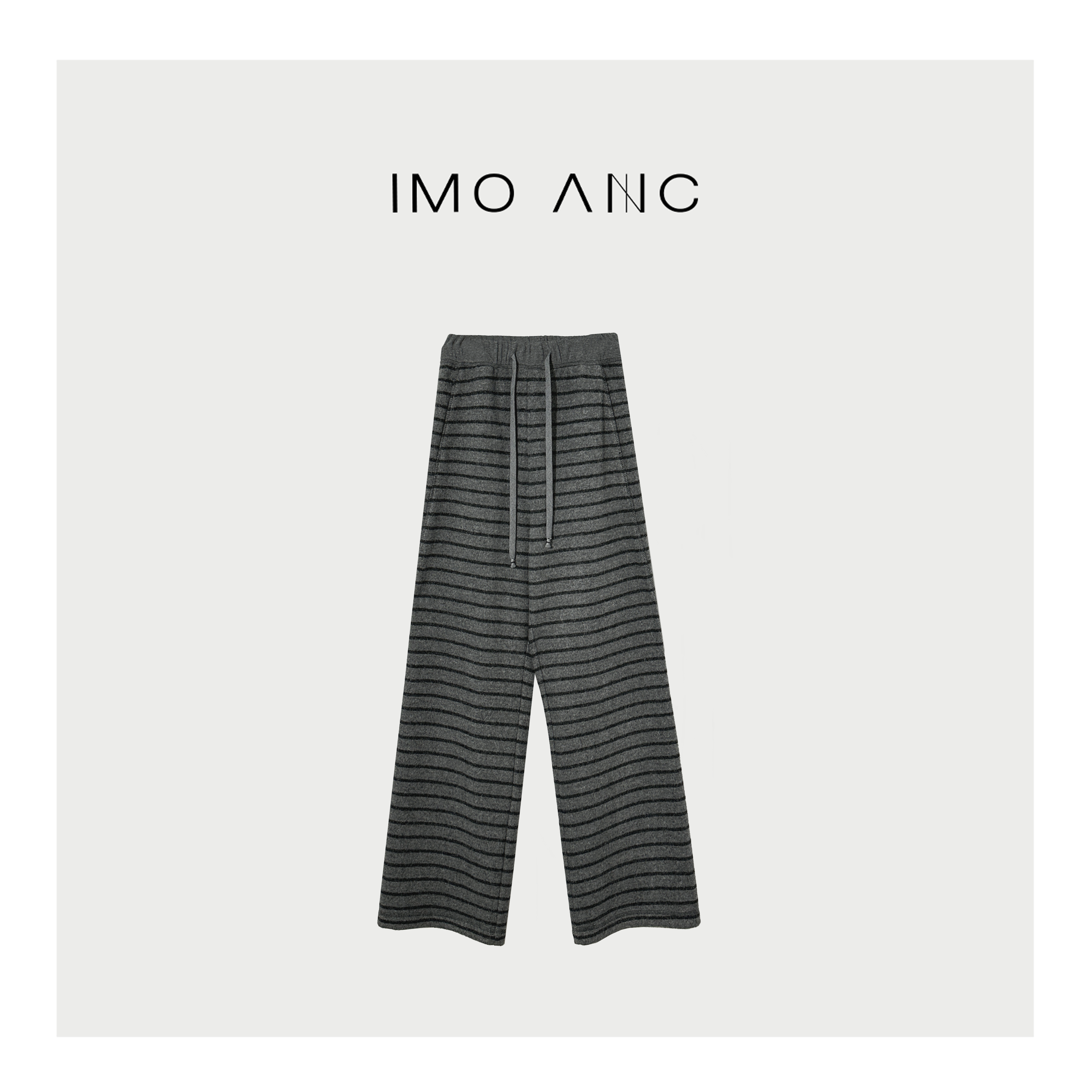 IM SO FANCY拉毛加厚一条过冬条纹瘦腿裤 D741