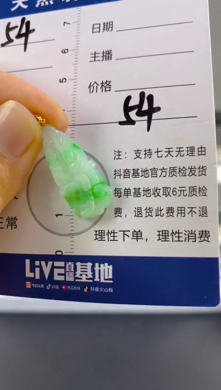 【闪购商品】翡翠颈饰18K金镶嵌天然A货翡翠